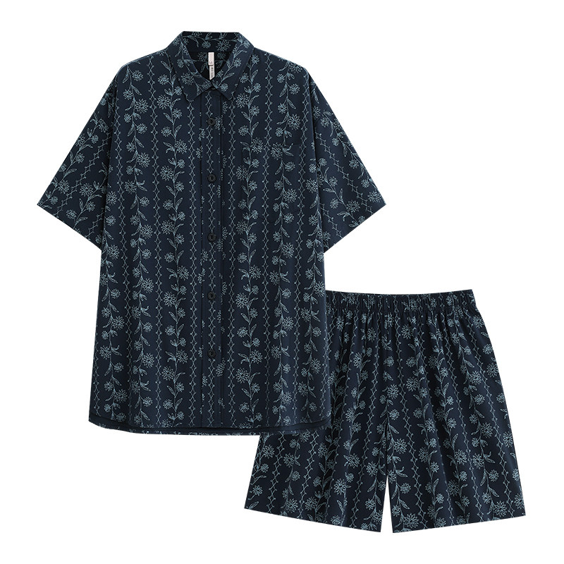 悦内老钱风睡衣女夏季夏款短袖短裤纯棉家居服休闲时尚可外穿套装