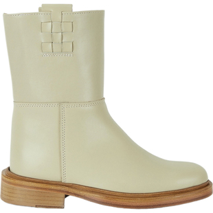 【折扣】HEREU 女秋冬卡其色皮革踝靴短靴