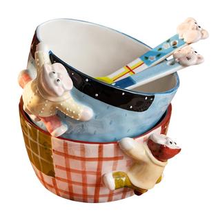 sisin诗心 手绘米饭碗家用陶瓷沙拉碗面碗高颜值设计感卡通吃饭碗