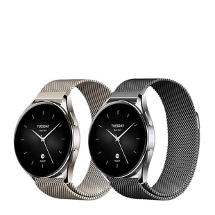 适用小米手表S4 sport S3 2 1pro磁吸金属表带 红米watch4 xiaomi redmiwatch智能男20 22mm时尚米兰尼斯