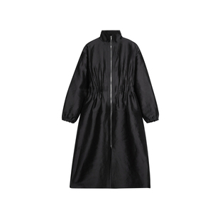 【精工系列】LESS秋季亚麻风衣女抽褶收腰立领外套2N8910220