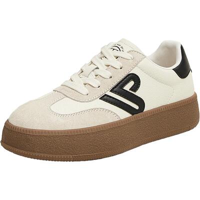 TATA他她白色德训鞋女2025秋季新款透气休闲平底板鞋女鞋CWH01AM5