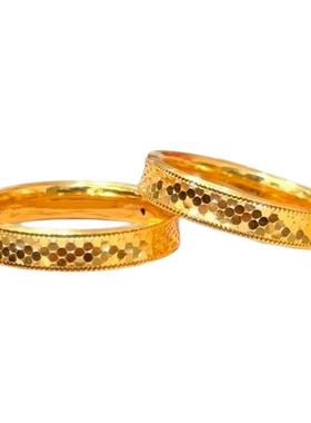 黄金色爆闪马赛克龙鳞亮片素戒指