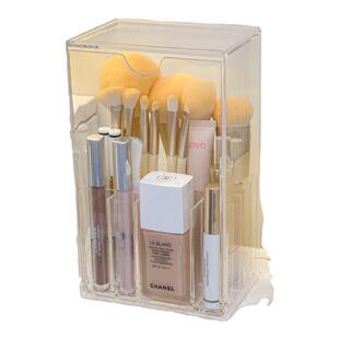 亚克力化妆刷收纳防尘口红化妆品置物架便携梳妆台桌面分格笔刷筒