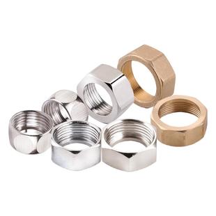 不锈钢波纹管专用螺帽加厚铜螺母4分6分1寸热水器进水管接头配件