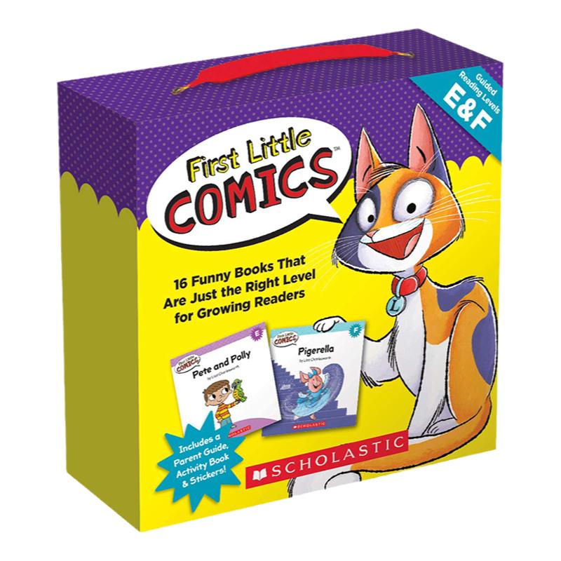 英文原版 First Little Comics Parent Pack Levels E-F 16册 附贴纸 学乐自然拼读初级盒装小读者 送音频