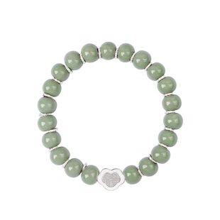 炙真银楼汝瓷 999纯银平安锁手链女款冷门国风新中式翡翠手串手饰