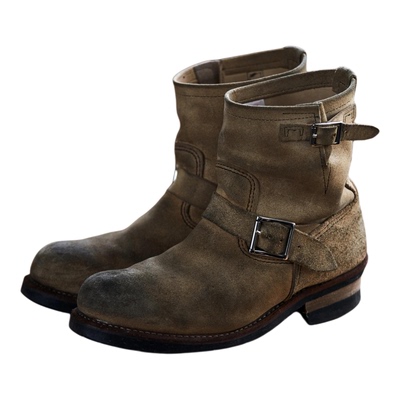 美式复古工程师靴擦色做旧骑士靴