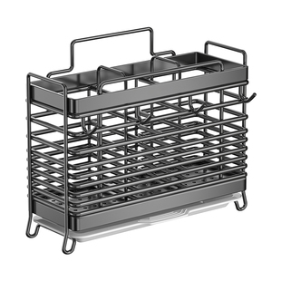 304不锈钢筷子收纳盒筷子筒壁挂式笼篓家用免打孔沥水勺厨房筷笼