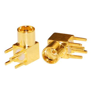 MMCX-KWE弯头整体款四脚焊板母座 90度 mmcx接头 MMCX-KWHD弯母座