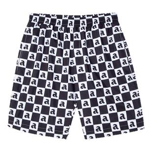 AFGK2023SS夏季潮牌美式宽松棋盘格短裤男国潮休闲运动五分裤子