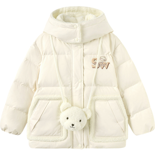 巴拉巴拉女童羽绒服中大童加厚外套冬装新款童装儿童中长款上衣潮