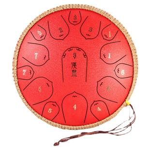 汉盘13寸15音空灵鼓C调D调G调色空鼓钢舌鼓音舌鼓梵音鼓送鼓架