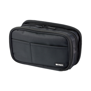 日本LIHIT LAB.喜利多功能拉链笔袋纯色笔盒大容量文具盒学生文具袋