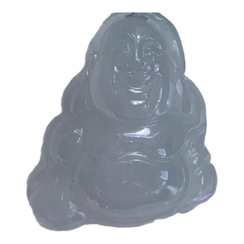缅甸天然翡翠吊坠A货白色小佛公