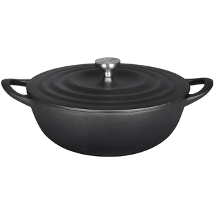 出口日本铸铁锅大炖锅家用海鲜锅无涂层不粘锅汤锅加深妈咪锅26cm
