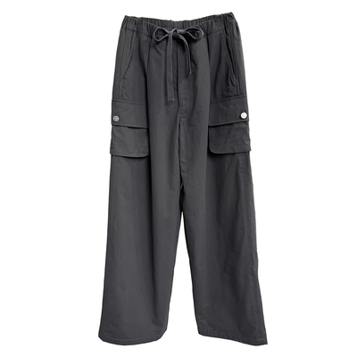 外D！加绒松紧腰休闲工装直筒裤