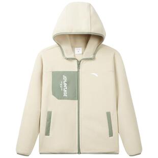 安踏儿童外套春秋款男童摇粒绒2026春季新款炸街连帽上衣户外外套