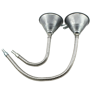 汽车摩托非不锈钢加油漏斗铁质可弯曲特大号带过滤网加油工具