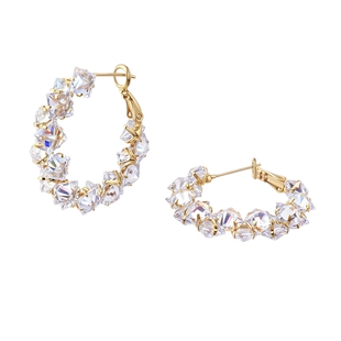 AJIDOU阿吉豆耳饰女锆石银针复古耳钉耳圈小众夸张设计感耳环耳扣