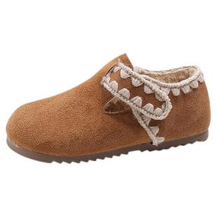 韩版女童加绒勃肯鞋2025秋冬新款洋气森系保暖公主鞋软底宝宝棉鞋