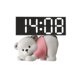 奶油风时钟摆件闹钟客厅电视柜桌面摆放钟表台式装饰品创意电子钟