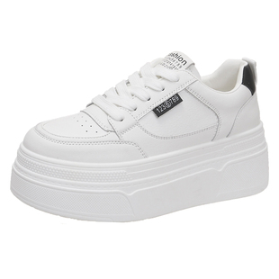 真皮厚底增高6厘米秋冬女2025新款小个子时尚百搭舒适透气小白鞋