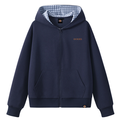 Dickies拼格宽松连帽开衫卫衣女