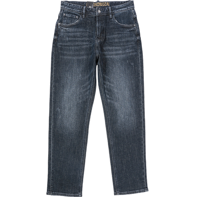 唠叨牛仔秋季大直筒牛仔裤长裤