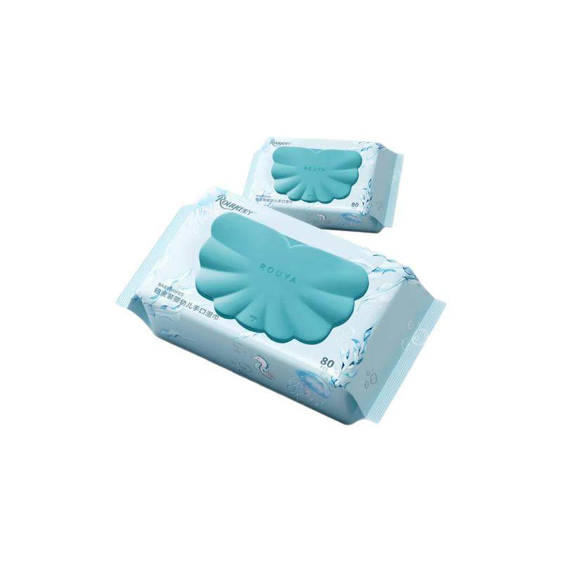 柔丫婴儿手口湿巾80抽新生湿纸巾湿巾擦手口屁屁免手洗带盖大包装