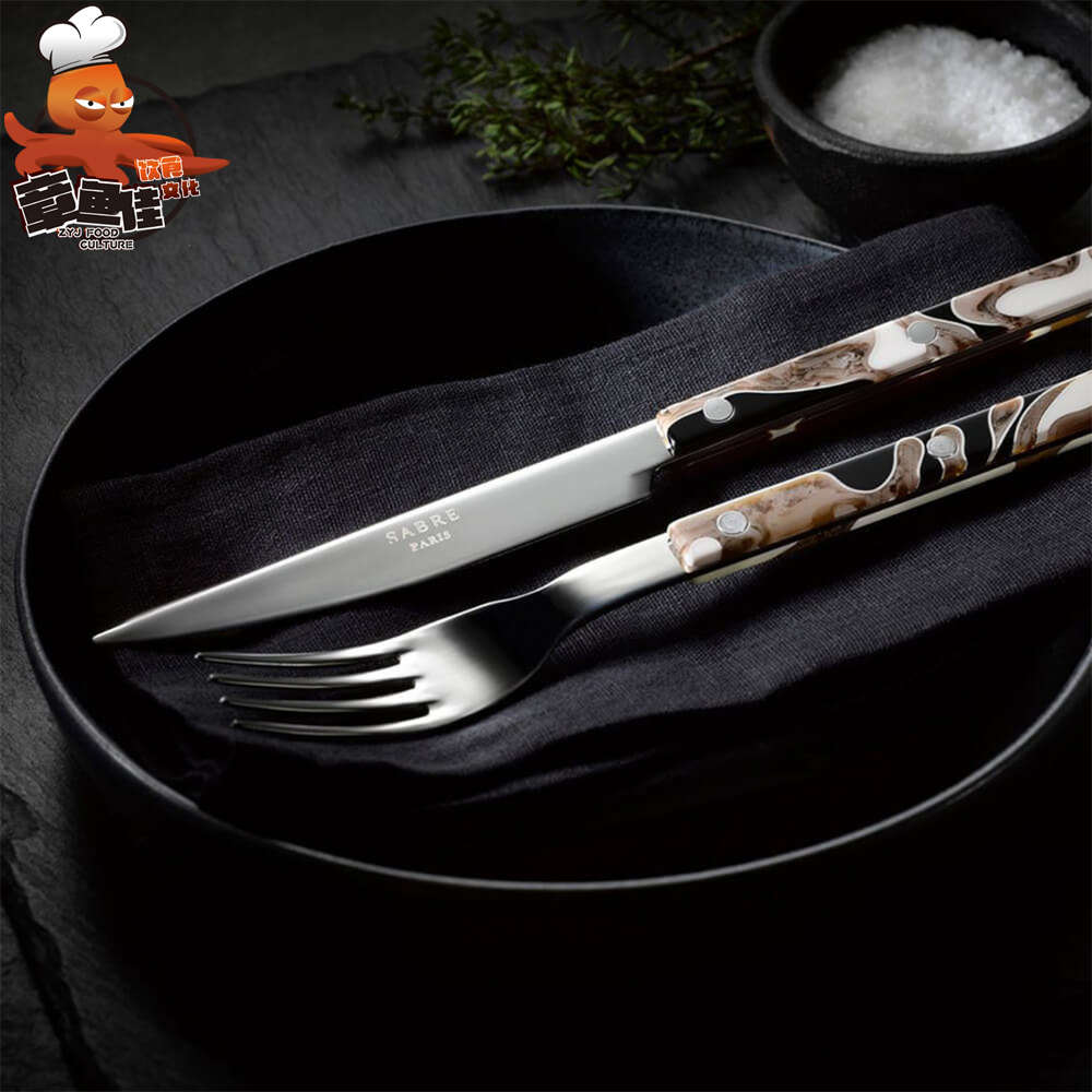 法国Sabre Paris西餐具Bistrot小酒馆铆钉把手不锈钢刀叉子勺子
