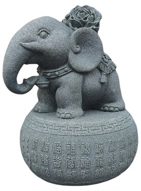 青砂石百福大象客厅门口展示架家居茶桌鱼缸造景微景观装饰摆件