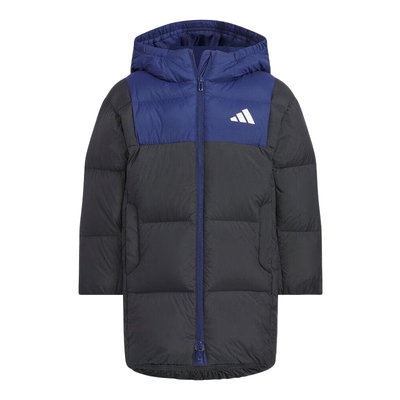 adidas阿迪达斯儿童中长款保暖连帽羽绒服运动休闲外套KB5124