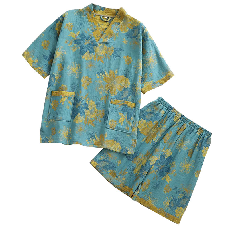 纯棉双层纱浴袍男女士家居服吸水