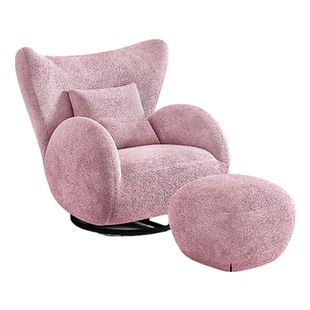 云何住可旋转羚羊单人沙发客厅布艺休闲椅中古风卧室家用懒人沙发