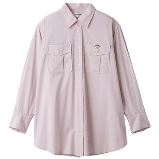 LILY BROWN2025秋冬新品LILY BEAR蝴蝶结领结宽松衬衫LWFB254044