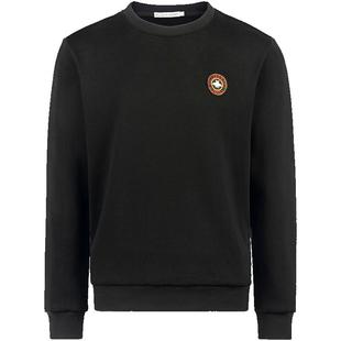 HELLEN&WOODY秋季套头圆领长袖黑色卫衣男贴章休闲时尚男士长袖