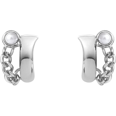 BLACKHEAD情侣款珍珠链条耳钉