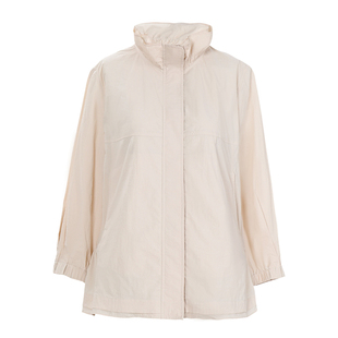 HONRN/红人宽松棉锦弹力混纺立领抽绳短款外套女春秋HJ11OS167