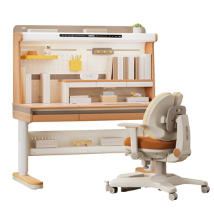爱果乐儿童学习桌电动可升降书桌子小学生家用实木桌椅套装木木岛