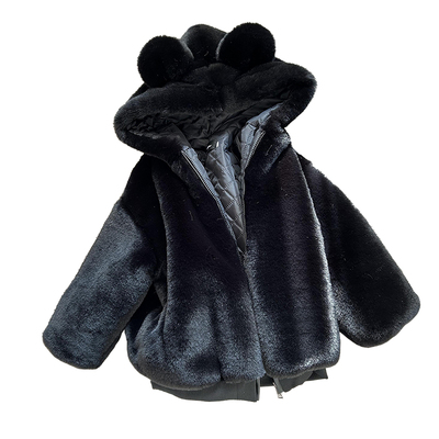 加厚毛毛可爱小熊外套