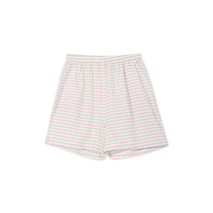 安之伴【巨凉感】纯棉睡裤女夏季2026新款梭织格子宽松短裤家居裤