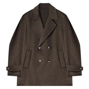 950g重磅双面羊毛呢子大衣男短款2025年冬季新款加厚保暖风衣外套