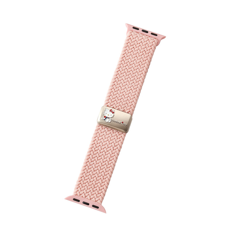 iserisewatch适用applewatch11苹果手表s12滴胶kt猫尼龙磁吸表带iwatchs9夏透气s10多巴