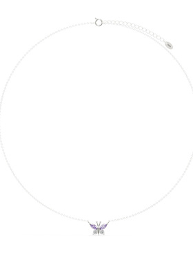 紫色蝴蝶亮闪锆石项链送女友礼物