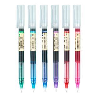 直液式走珠笔大容量速干笔简约黑色红色直液笔0.5mm全针管签字笔水笔学生用做笔记划重点彩色手账笔ins文具