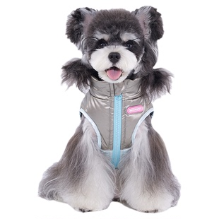 mookipet宠物狗狗衣服冬季小狗雪纳瑞小型犬可牵引羽绒马甲保暖