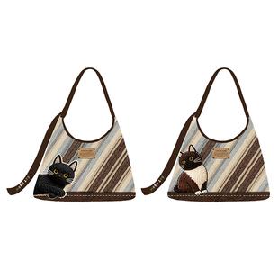 尼睿秋冬新款原创斜纹毛线黑煤球单肩包时尚潮流洋气斜挎包Z080