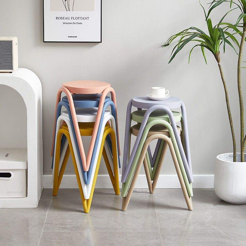 亚克力凳子家用折叠凳子加厚塑料凳网红收纳凳奶茶店高级简约椅子
