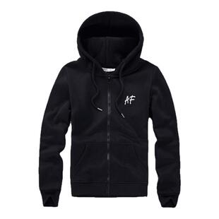 欧美女士休闲连帽卫衣拉链长袖衣服纯棉加绒加厚外套修身上衣AF